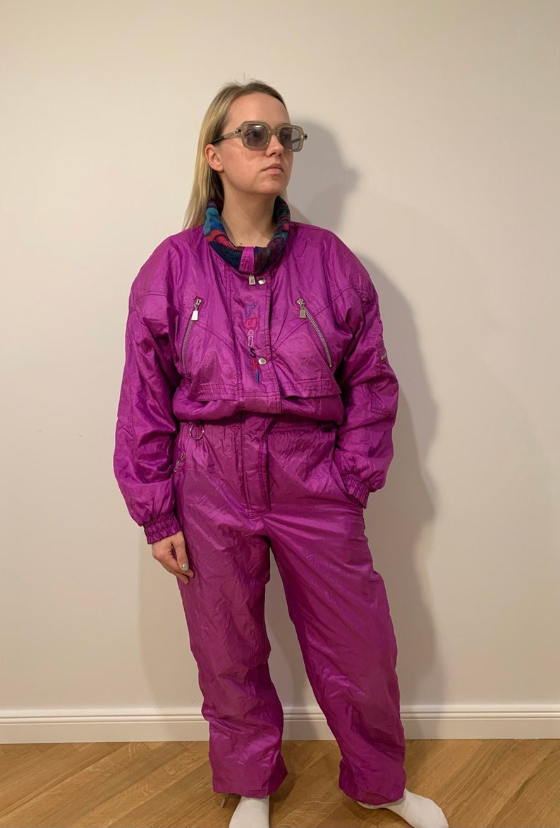 Vintage Raiski ski suit / Purple / 90s / Snowboard suit / Winter costume / Tracksuit image 1