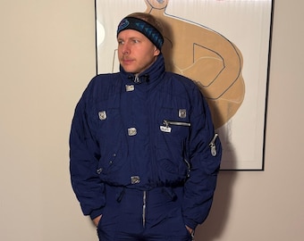 Vintage PROLINE ski and snowboard suit / Blue colour / 90s ski suit / Unisex snowboard suit / Retro ski suit / Rare / Winter costume