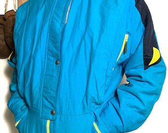 RUKKA Vintage Ski Jacket/Snow Boarding Jacket/Blue ski jacket/Vintage Blue Ski Jacket/Vintage ski suit