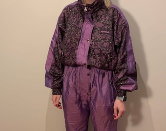 Campri vintage ski suit / Made in S.Korea / Rare skiing suit / Purple rain /
