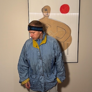 Vintage No Name ski and snowboard jacket / Retro ski jacket / 80s jacket / Blue / Winter jacket / Snow ski jacket