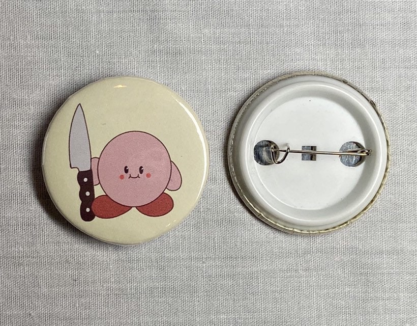 Knife Kirby Meme Pin