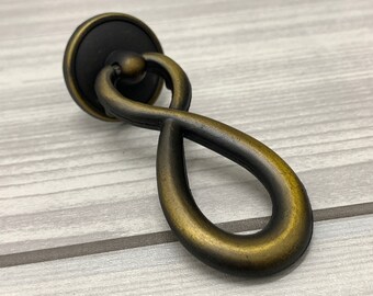 Drop ring pull antique brass handle pull drawer dresser knob kitchen cubpoard wardrobe handle woodworking hardware furniture handle pull