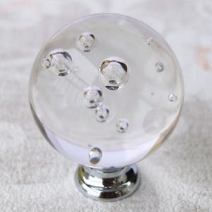 40mm Clear crystal glass bubble ball dresser handle knob drawer pull large cabinet door knob mobili kitchen handles cupboard door pull