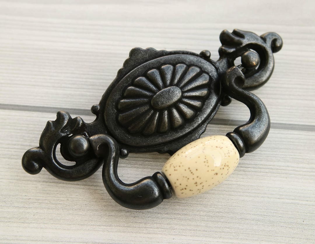 🏺 MFYS Ceramic Dresser Drawer Pull Handle | Antique Drop Bail Knob For Kitchen Cabinet