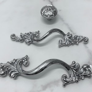 2.5&quot; 3.75&quot; Silver drawer dresser knob chrome cabinet cupboard door handle decorative wardrobe knob furniture pull knob 2 1/2&quot; 64 96mm