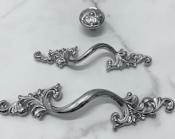 2.5" 3.75" Silber Kommode Kommode Knauf Chrom Schrank Türgriff Garderobe Möbelknopf 2 1/2" 64 96mm