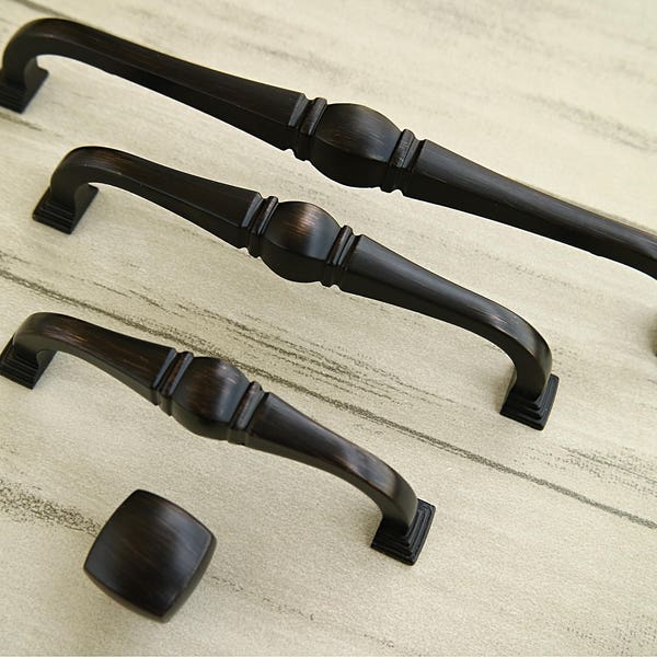 3.75" 5" 7,5 "Küchenschrank Tür Griff Knauf Knopf ziehen Möbel Schublade Henkel Mobili schwarz Öl eingerieben Bronze Knopf 96 128 192 mm