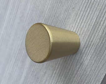 Brushed gold dresser knob tapered drawer handle pull brushed brass pull knob conical handle knob kitchen cupboard cabinet door pull handle