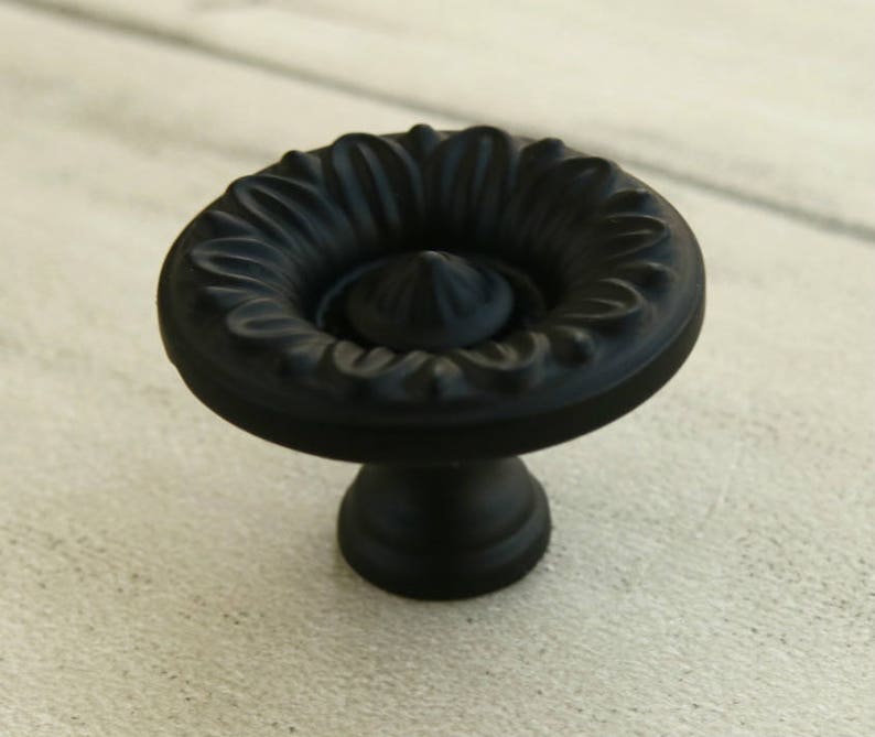 3\u201c 3.75\u201d Black drawer handle flower knob pull dresser handle pull solid furniture hardware cabinet door knob cupboard handle leaf 76 96mm