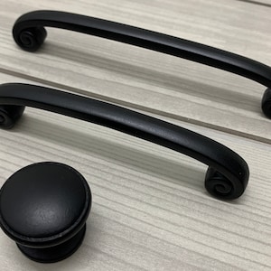 3.75" 5" Drawer dresser knob kitchen cabinet cupboard door pull black knob round knob furniture handle pull woodworking hardware 96 128mm