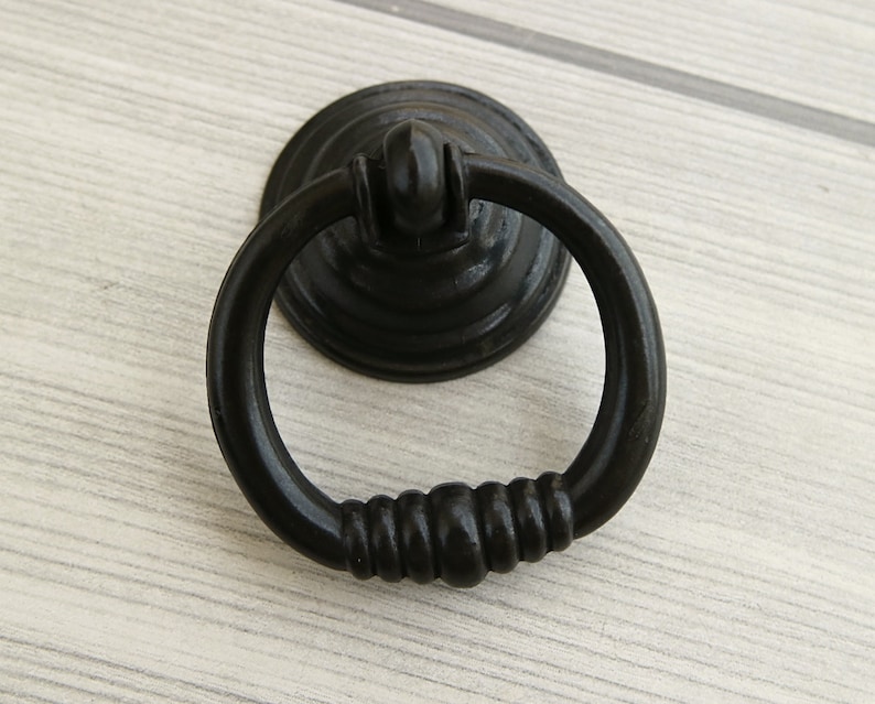5 Antique Black Drop Bail Handle Pull Door Knob Etsy