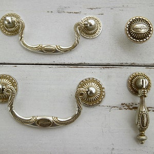 3.4" 3,75 « goutte argent antique bouton tirette caution tiroir poignée commode porte d’armoire bouton armoire poignée traction meubles matériel vintage 86 96