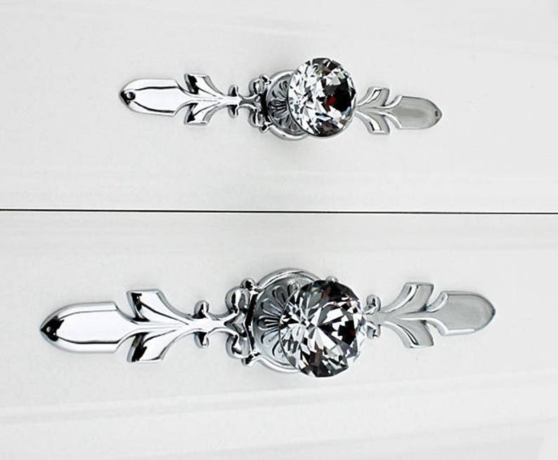 Clear Glass Dresser Knob Crystal Drawer Pull Handle Rhinestone Etsy