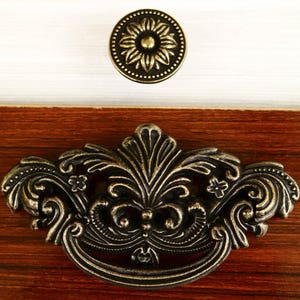Antique bronze drop bail cabinet pull handle drawer bail handle dresser knob kitchen door handle pull wardrobe swing pull cupboard knob 76mm