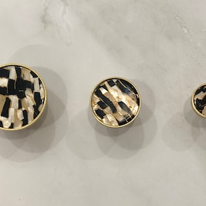 Brushed brass knob black and white with gold handle round knob decorative handle pull kitchen cabinet cupboard door knob drawer handle pull