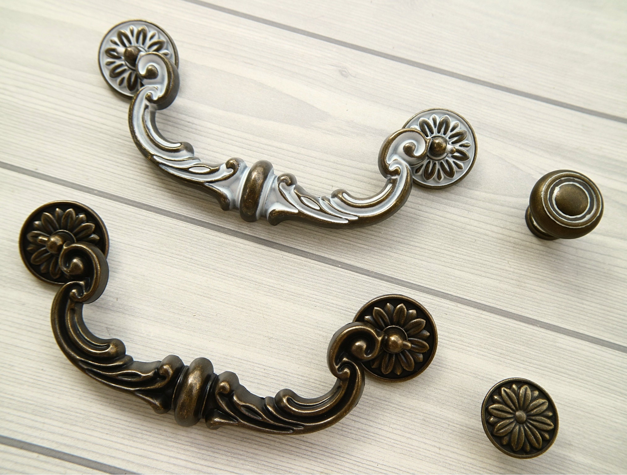 6 Shabby Chic Drop Bail Handle Large Drawer Handle Pull Etsy