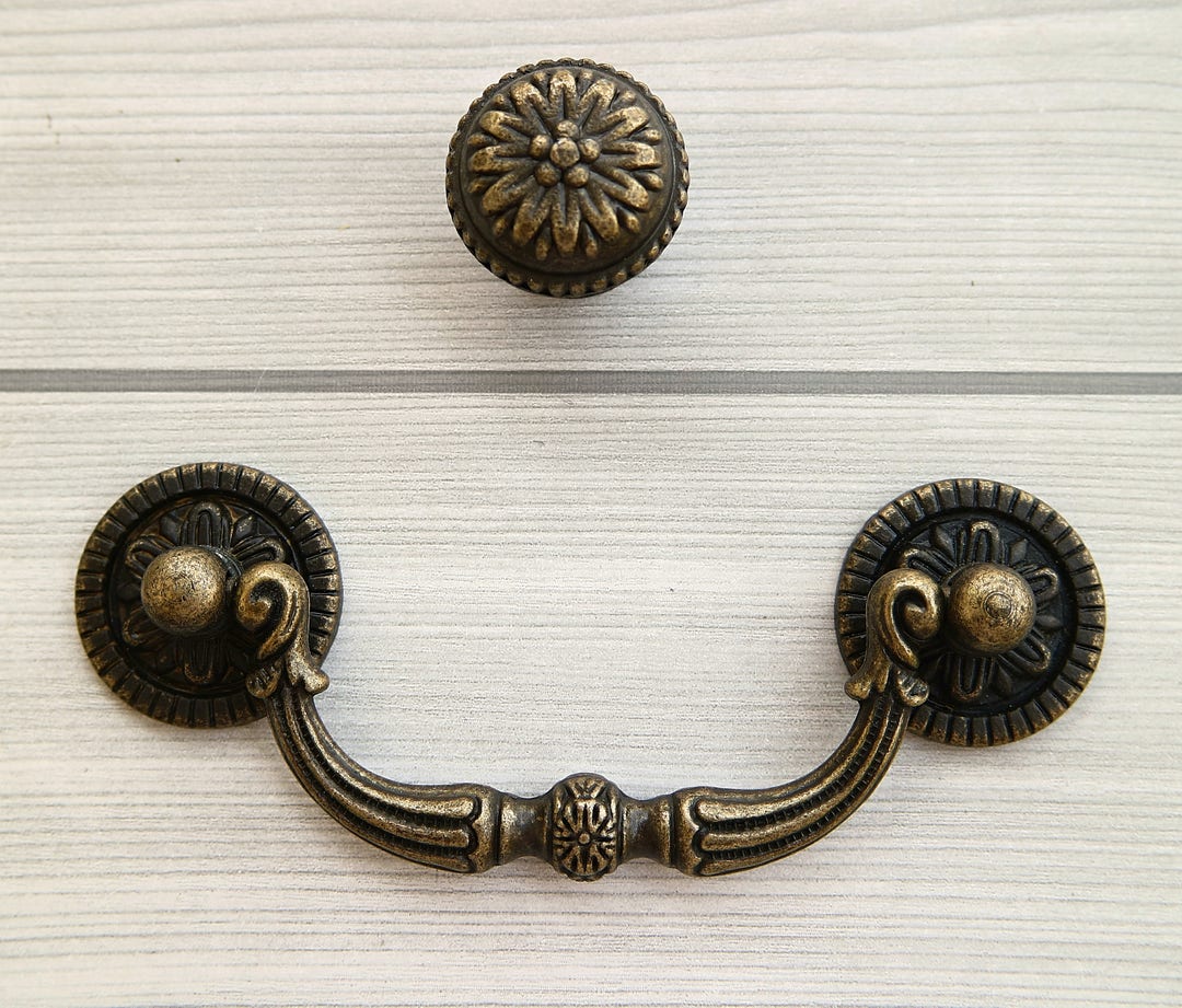 antique dresser drawer handles Flower Pulls Cabinet Furniture Knob Han – ABVIN Lawless Hardwareall Links Open In A New Tab Antique Brass Cabinet Handles 4-Pack,