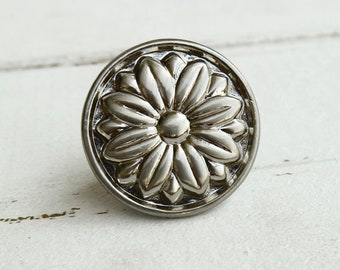 Armoires de cuisine porte bouton fleur commode poignée traction tiroir floral bouton garde-robe poignée armoire bouton bois quincaillerie d’ameublement en argent