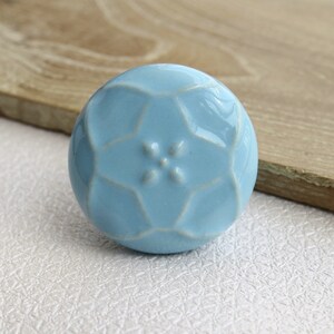 Blue porcelain drawer knob dresser handle pull flower ceramic knob pull furniture handle cabinet cupboard door knob woodworking hardware