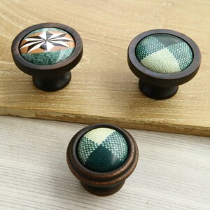 Green plaid drawer handle pull ceramic dresser knob red white black porcelain cupboard pull handle furniture hardware Oil rubbed bronze