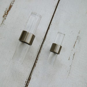 Clear lucite dresser handle knob acrylic drawer pull brushed nickel silver cabinet door pull cupboard handle decorative wardrobe knob pull