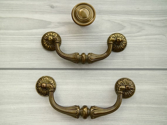 Antique Gold Brass Dresser Handle Pull Drop Bail Drawer Pull Wardrobe Swing Handle  Cabinet Door Handle Knob Furniture Handle Pull 96 115mm - Etsy