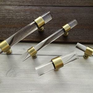 3.75 6.3 8.8" Antique bronze cabinet door knob clear lucite drawer handle acrylic dresser pull cupboard wardrobe handle pull knob 96 160 224