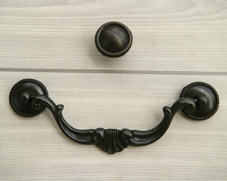 Black Furniture Drawer Pull Handle Ring Retro Kitchen Cabinet