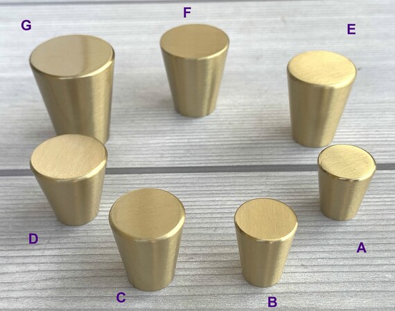 Tapered Brushed Brass Drawer Handle Knob Gold Dresser Knob Pull Conical  Cabinet Door Handle Pull Cupboard Knob Simple Furniture Handle Pull - Etsy