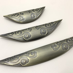 1.25" 2.5" 3.75" Antique bronze handle pull vintage cabinet cupboard door knob furniture bin cup handle drawer pull knob 2 1/2" 32 64 96mm