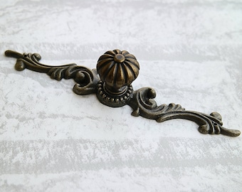 Puxador pequeno de cômoda, puxador de bronze antigo, maçaneta de gaveta, maçaneta de porta de armário, maçaneta de armário de cozinha, placa traseira rústica
