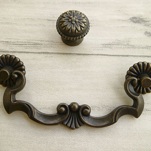 Antique bronze dresser swing handle drop bail drawer pull kitchen cabinet door handle mobili cupboard handle knob vintage style