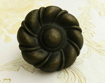 Rustic dresser knob dark antique bronze drawer knob kitchen cabinet door handle distressed knob pull vintage look handle furniture pull