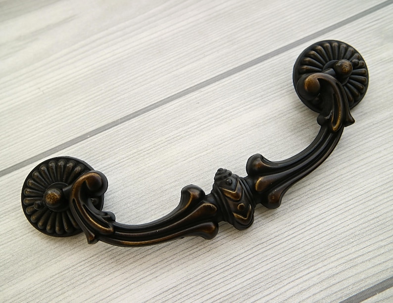 5 Vintage Style Dresser Handle Drop Bail Drawer Pull Etsy