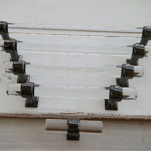 3.75 5 6.3 7.55"" Clear acrylic drawer knob lucite cabinet door pull polished bright black dresser handle decorative pull 96 128 160 192mm
