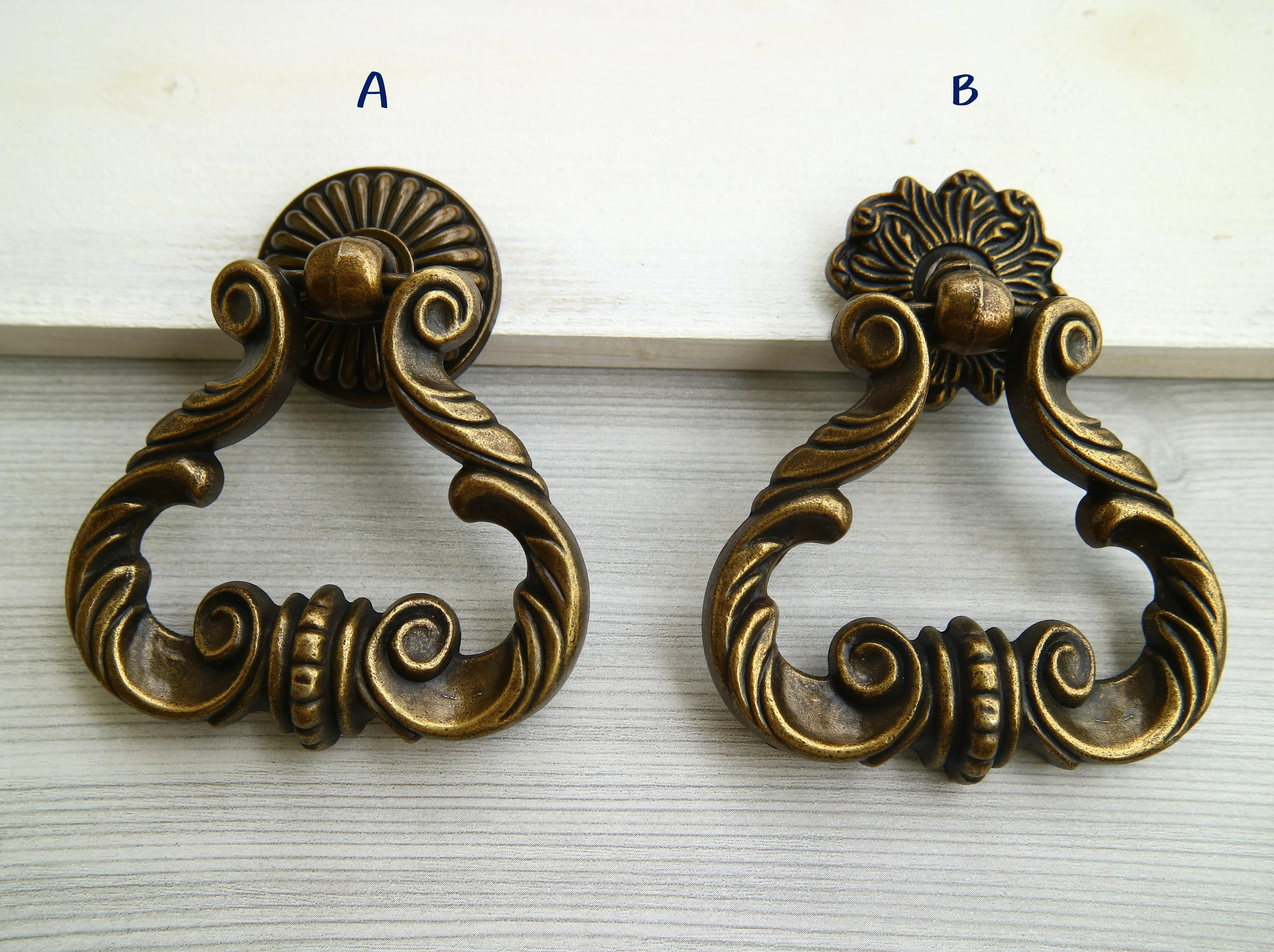 Antique Bronze Dresser Pull Drop Ring Drawer Handle Furniture Knob