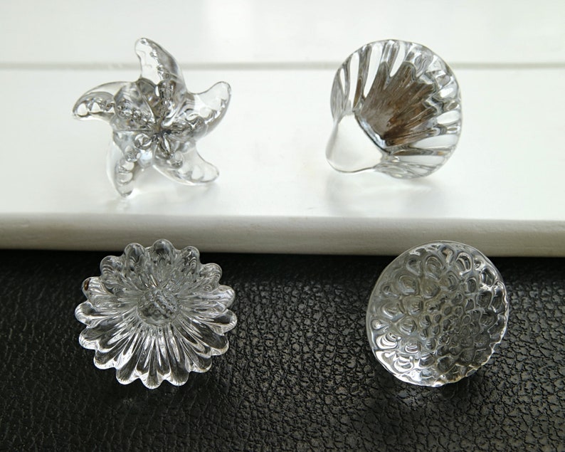 Acrylic Drawer Dresser Knob Flower Floral Cabinet Door Handle Etsy