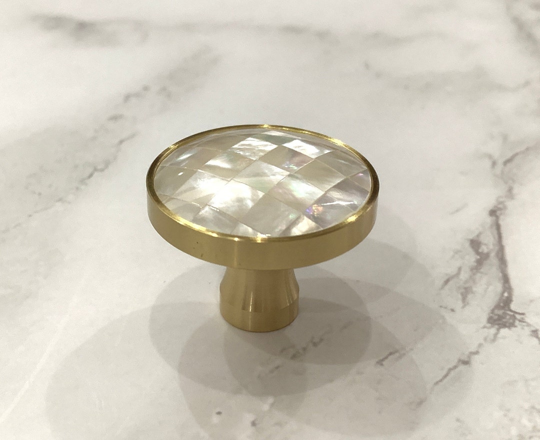 Drawer Handle Knob White Shell Handle Pull Dresser Knob Decorative Knob ...