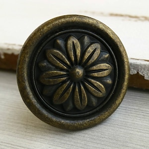 Rustieke antieke bronzen lade knop dressoir handvat kastdeur knop pull meubilair mobili hardware kast bloem verdrietig vintage stijl
