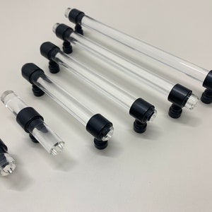 2.5 6.3 10" Clear lucite drawer dresser knob acrylic cupboard handle wardrobe pull furniture handle woodworking matt black 64 160 256mm