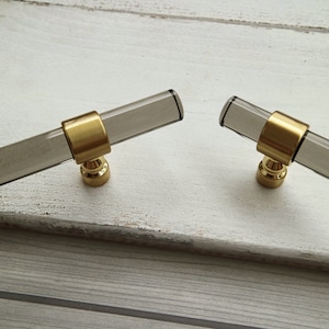 Clear black gray acrylic cabinet door knob brushed gold brass drawer handle pull decorative knob furniture handle cupboard lucite knob pull