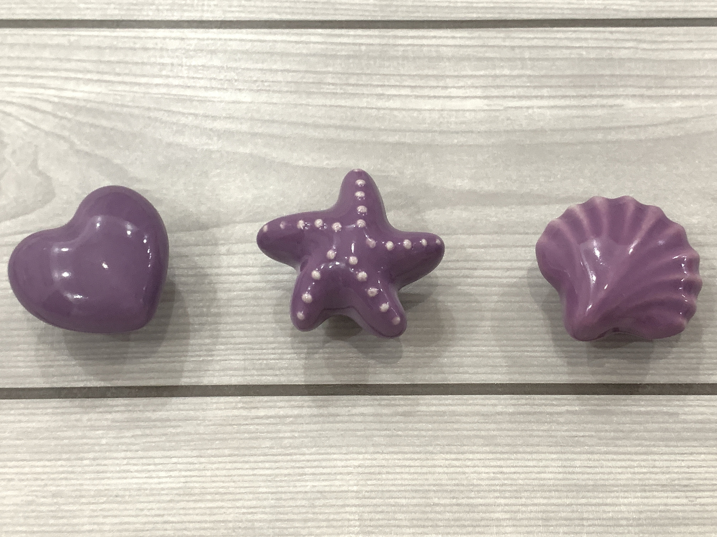 poignée de cœur bouton étoile mer coquille tirer nautique décoratif tiroir commode poignée violet porcelaine en céramique