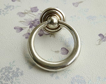 Antique silver drawer knob dresser drop ring pull cabinet cupboard handle decorative furniture pull knob woodworking hardware vintage style