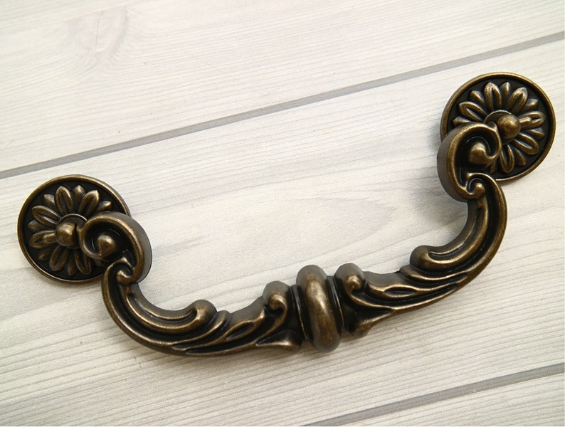 6 Dark Antique Bronze Kitchen Door Handle Drop Etsy