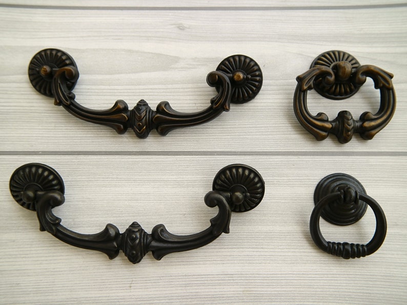 Zinc Alloy Retro Cupboard Cabinet Knob Drawer Dresser Door Drop Ring Pull Handle