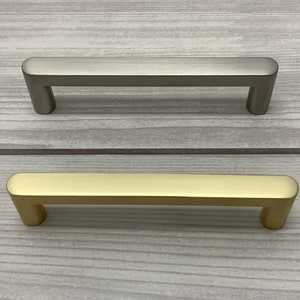3.75&quot; 5&quot; Küchenschrank Schrank Griffknopf gebürstet gold hellgold Griff gebürstet Silber Nickel Pull Möbelknopf Pull 96 128mm
