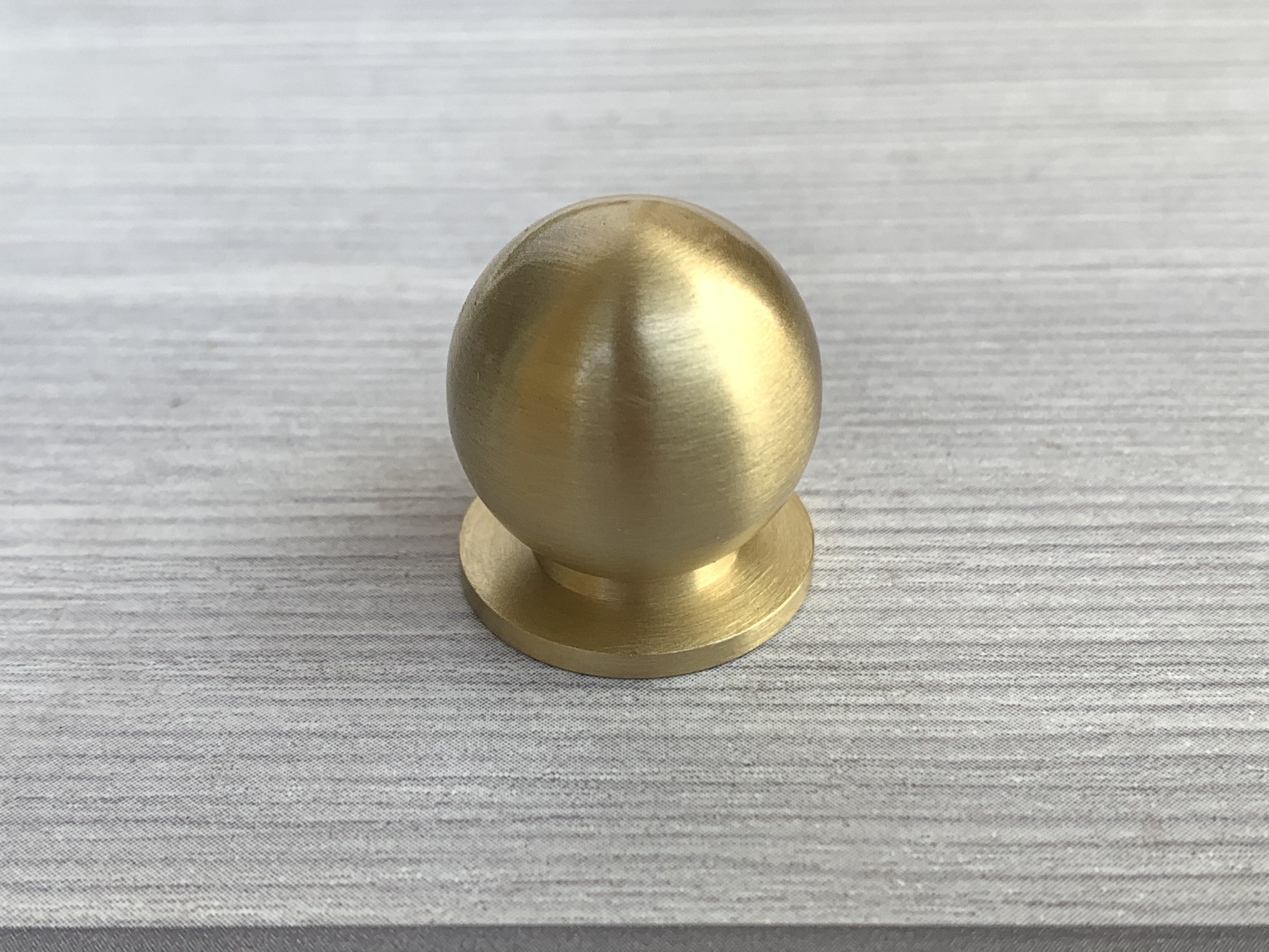 Brushed brass door knob tiny pull knob gold handle Etsy