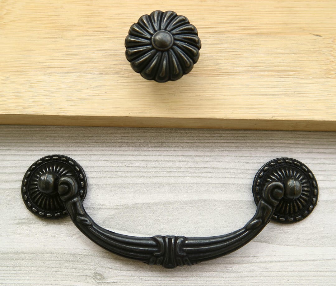 Antique Drop Bail Drawer Pull Dresser Swing Handle Mobili Knob Etsy
