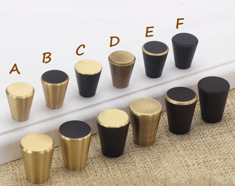 Tapered drawer dresser knob conical handle pull retro cabinet cupboard door knob wardrobe pull plain back antique bronze brushed gold circle